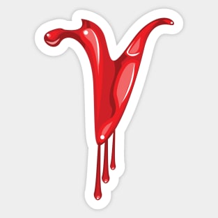 Bloody V letter Sticker